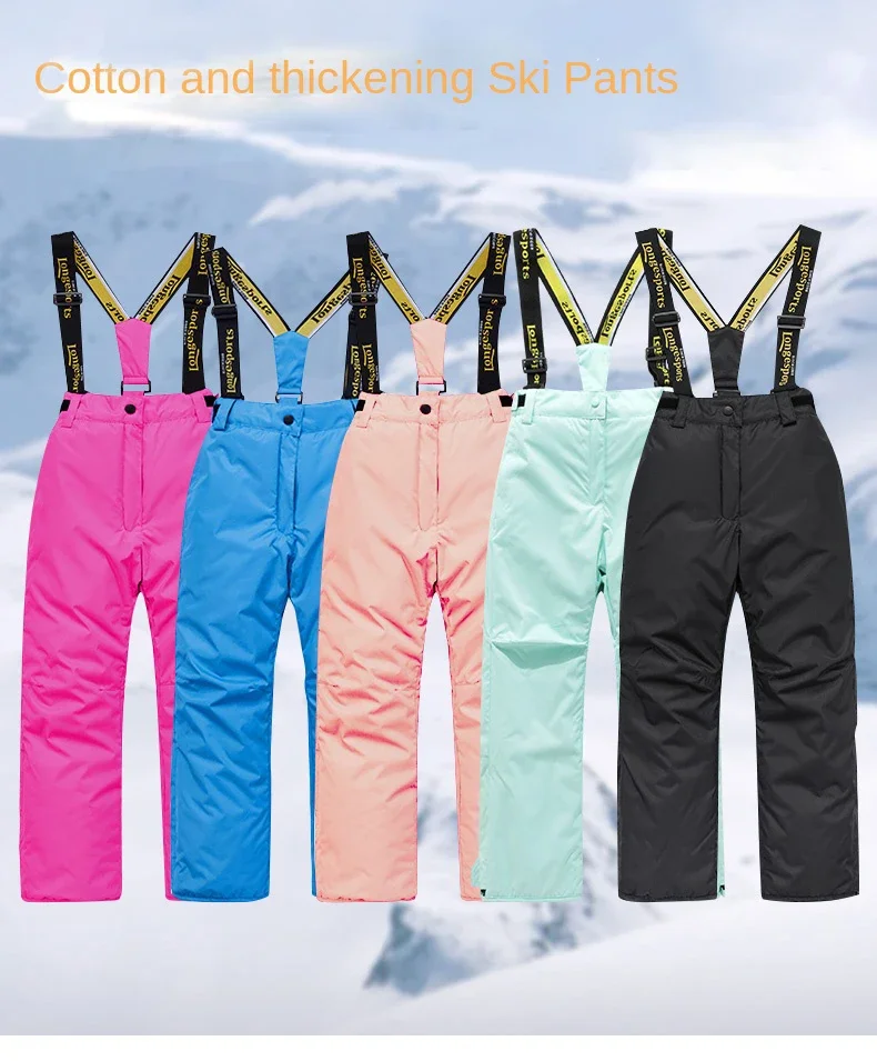 Non Set -30 Degree Children's Outdoor Thick Waterproof, Windproof, Warm, Individual Kids Ski Pants, Individual Kids Ski Suit