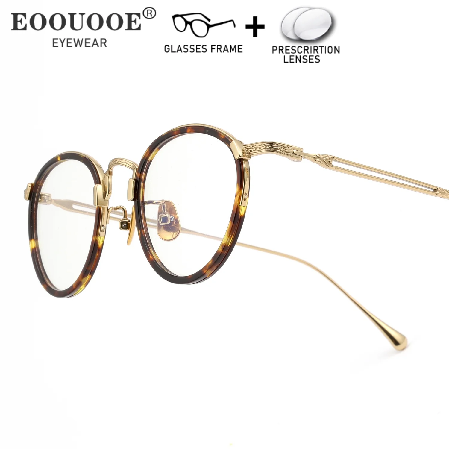 

Vintage Round Glasses Men Women 7g Titanium Eyewear Prescription Lenses Myopia Hyperopia Progressive UV Optical Eyeglasses