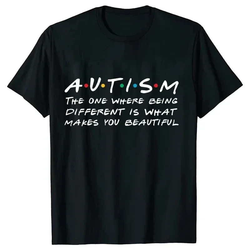 Autism Printed Men T Shirt Oversized Tops New Harajuku Short Sleeve Tee Casual Tshirts Loose Streetwear Aesthetic Men\'s Clothing