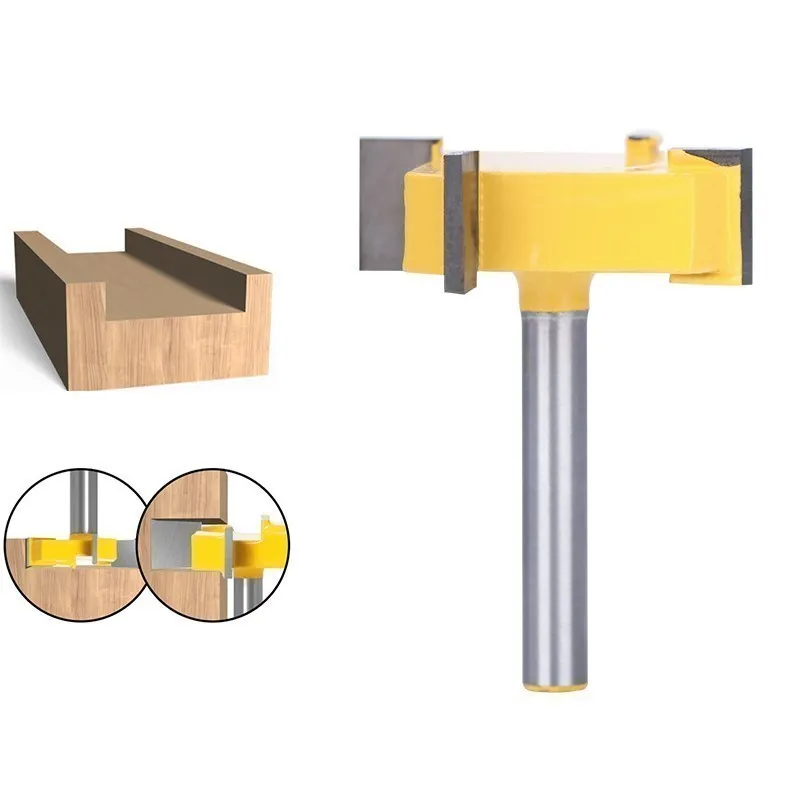 Milling Cutter 6mm/6.35mm Shank T-Slotting Cutter Industrial Grade Wood Router Bit for Woodworking Tools 