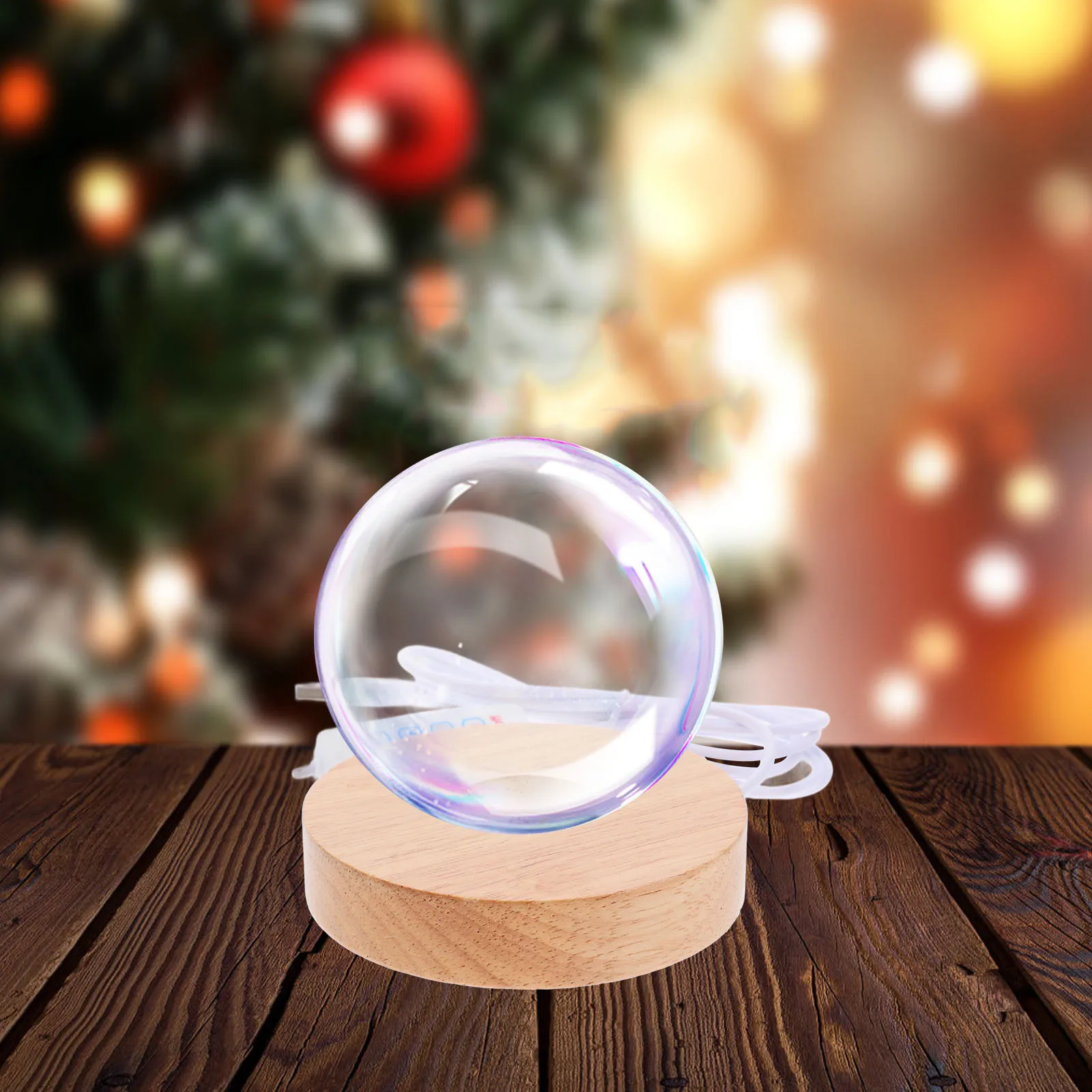 قاعدة مصابيح خشبية LED ضوء عرض موقف التحديق الكرة ليلة ضوء ديكور للطاولات DIY بها بنفسك مشاريع أنيق الحد الأدنى ثلاثة ألوان التبديل #4