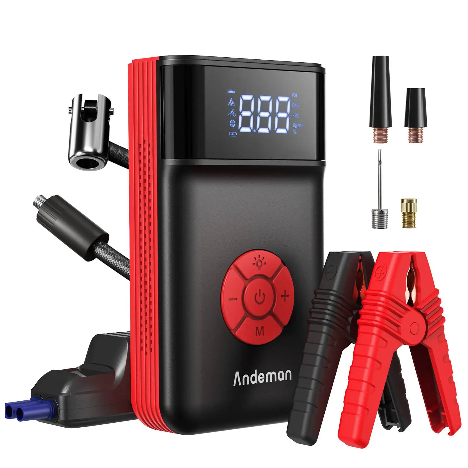 4000A 24000mAh Car Jump Starter Power Bank Portable 150PSI Air Pump Car Battery Emergency Boosters Starting Device Car Starter