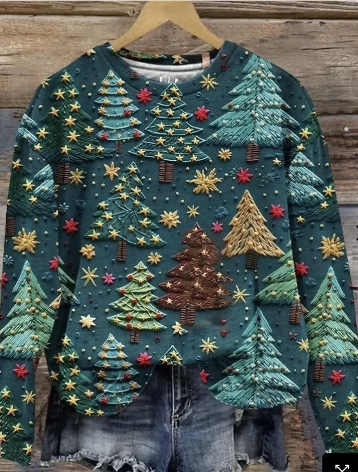 Women's Pullover Sweatshirt Christmas Tree Christmas Casual Long Sleeve Crew Neck Tops Street Dailywear Casual Women's Clothing