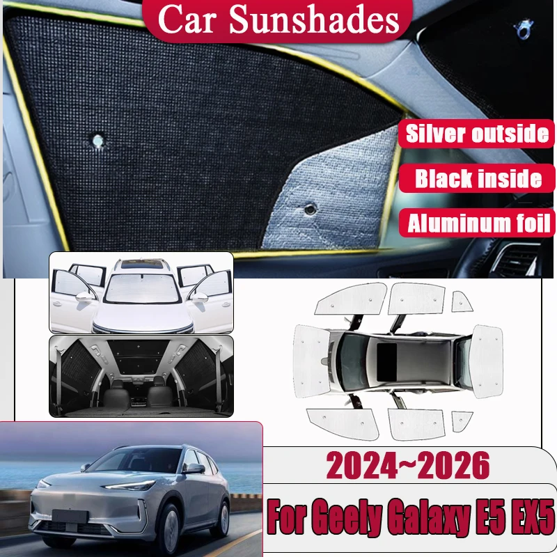 

Для Geely Galaxy E5 EX5 Proton eMas 7 2024-2026 Автомобильная теплоизоляция с полным покрытием, солнцезащитный козырек, боковой оконный козырек, аксессуары с защитой от ультрафиолета