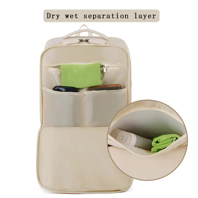 حقيبة ظهر للأعمال، حقيبة ظهر للسفر للرجال والنساء، حقيبة ظهر ذات سعة كبيرة، حقيبة ظهر للكمبيوتر المحمول مع فصل جاف ورطب