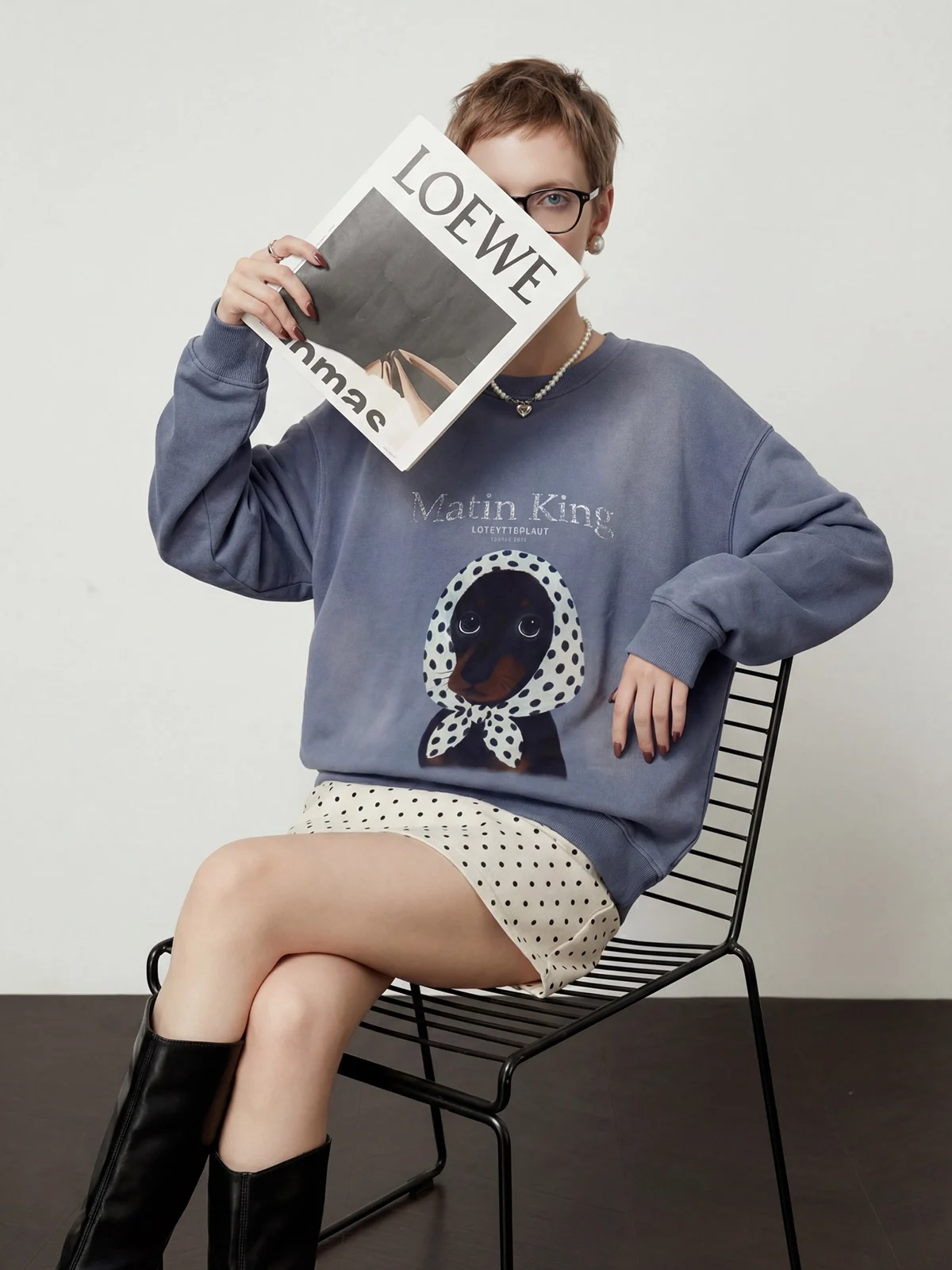 

Свободный женский свитшот на флисовой подкладке Morning Jeans Blue Spring New, повседневный топ с длинным рукавом и круглым вырезом от Zhou Li Wu