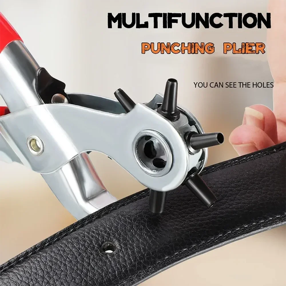 Multi-function Punch Pliers Round Hole Professional Hole Punch Plier Set for Punching Eyelets Setting Machine Bags & Watchbands image 2