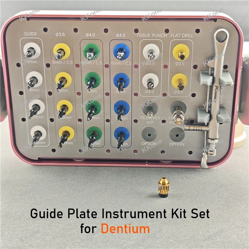 

НОВЫЙ Набор инструментов для направляющих пластин для дентальных имплантатов Dentium, медицинская нержавеющая сталь, поштучно