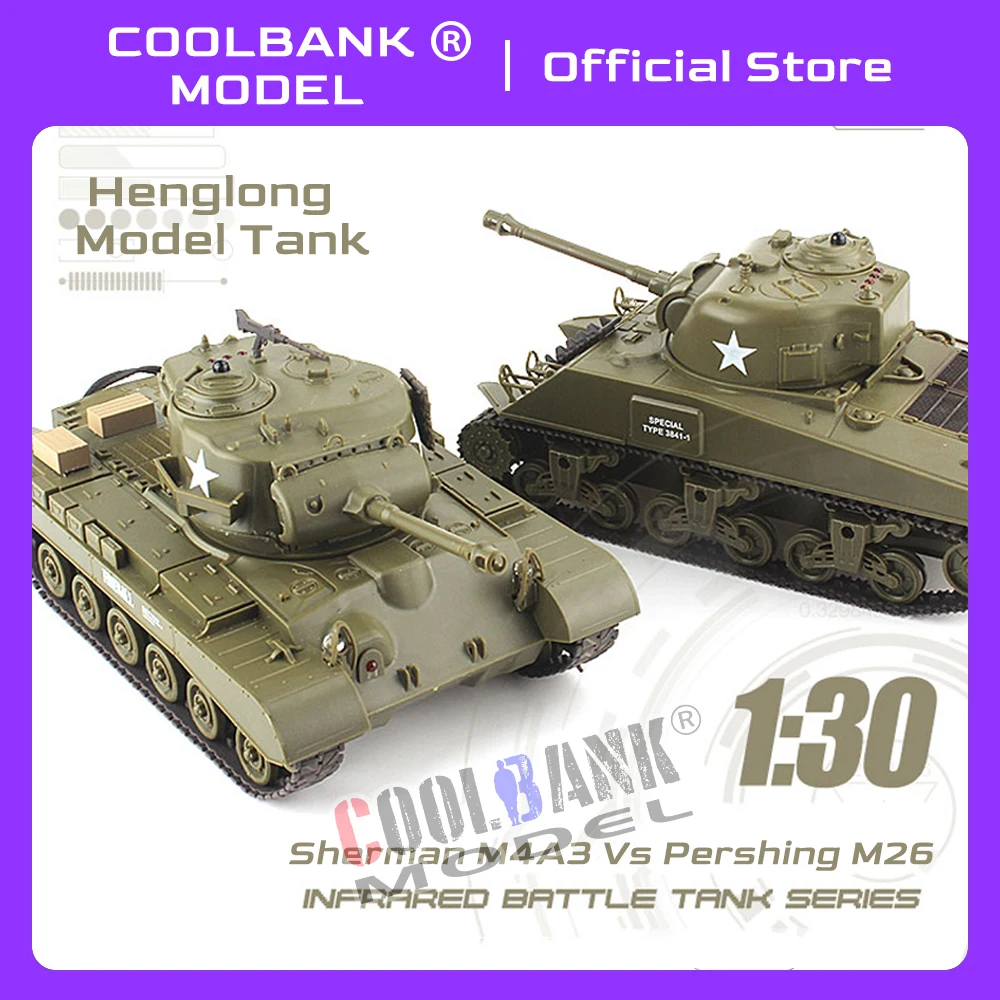 

Coolbank Henglong 1:30 RC Battle Tank Toys Simulation Sound Effect Infrared Remote Control Battle Electric Toys Tank Boys Adults