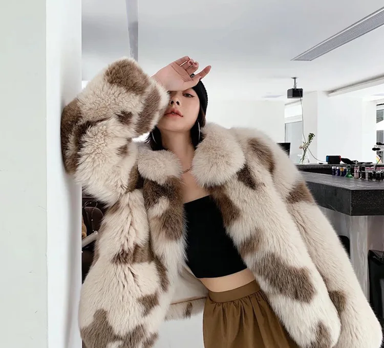 여성 인조 여우털 코트 숏 재킷 턴다운 칼라 코트 두꺼운 따뜻한 Y2K 스트릿웨어 재킷 아우터웨어 가을 겨울 2025