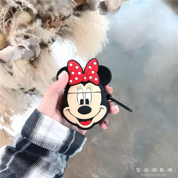 Funda protectora para auriculares AirPod de dibujos animados de Mickey mous, soporte para auriculares Bluetooth inalámbrico de apple, bolsa de