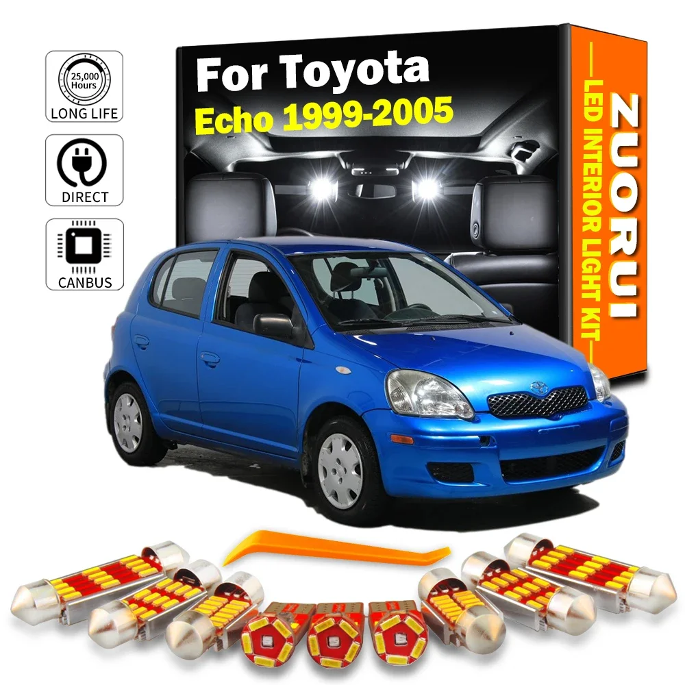 

ZUORUI 9Pcs Canbus LED Interior Map Dome Light Kit For Toyota Echo 1999 2000 2001 2002 2003 2004 2005 Car Led Bulbs No Error