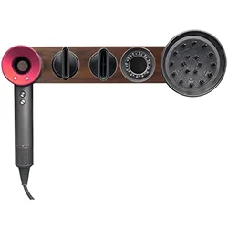Hair Dryer Holder for Dyson Hairdressing Organizer Walnut Wood Wall Mounted Rack Bathroom Storage