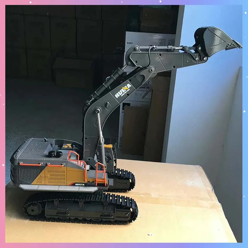RC Truck NO.1592 1:14 Scale RC Excavator 22CH Semi-Alloy Remote Control Engineering Crawler Tractor Model Toy Vehicles Men Gift