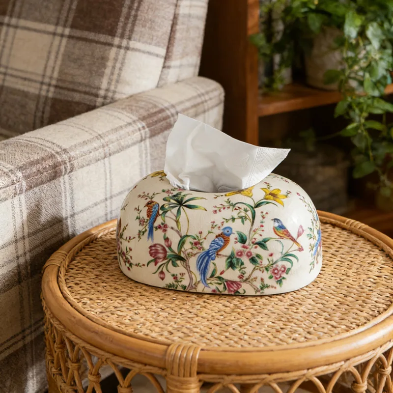 Creative American Style Ceramic Tissue Box High Grade Decorative Decorations Household Living Room Tissue Boxe