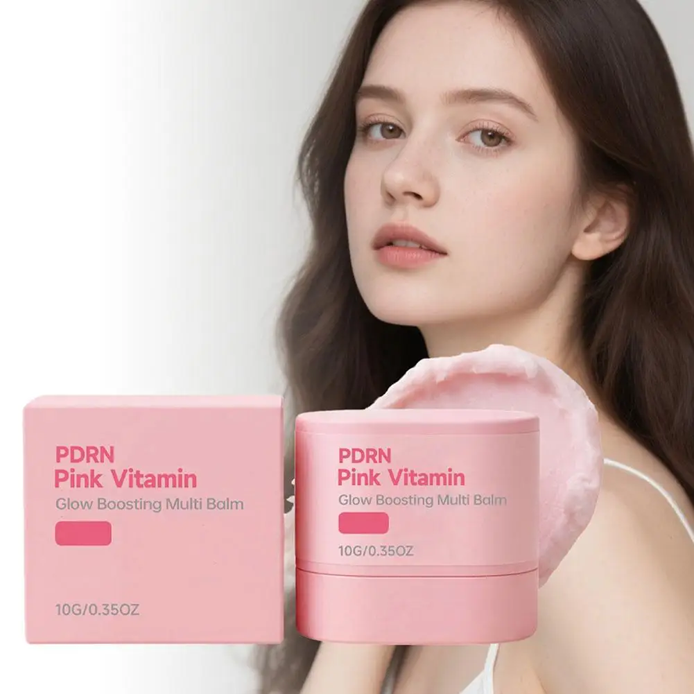 PDRN Pink Vitamin Glow Boosting Multi Balm Targets Fine Lines and Wrinkles Collagen Hydrating Cream for Lips, Eyes, Neck