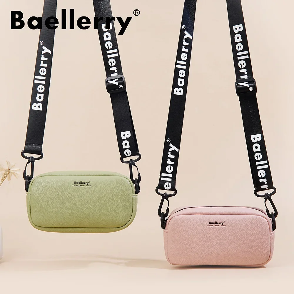 

New Casual Shoulder Bag Women PU Leather Messenger Handbags with Wide Strap Zipper Clutch Purse Crossbody Bags for Women Girls