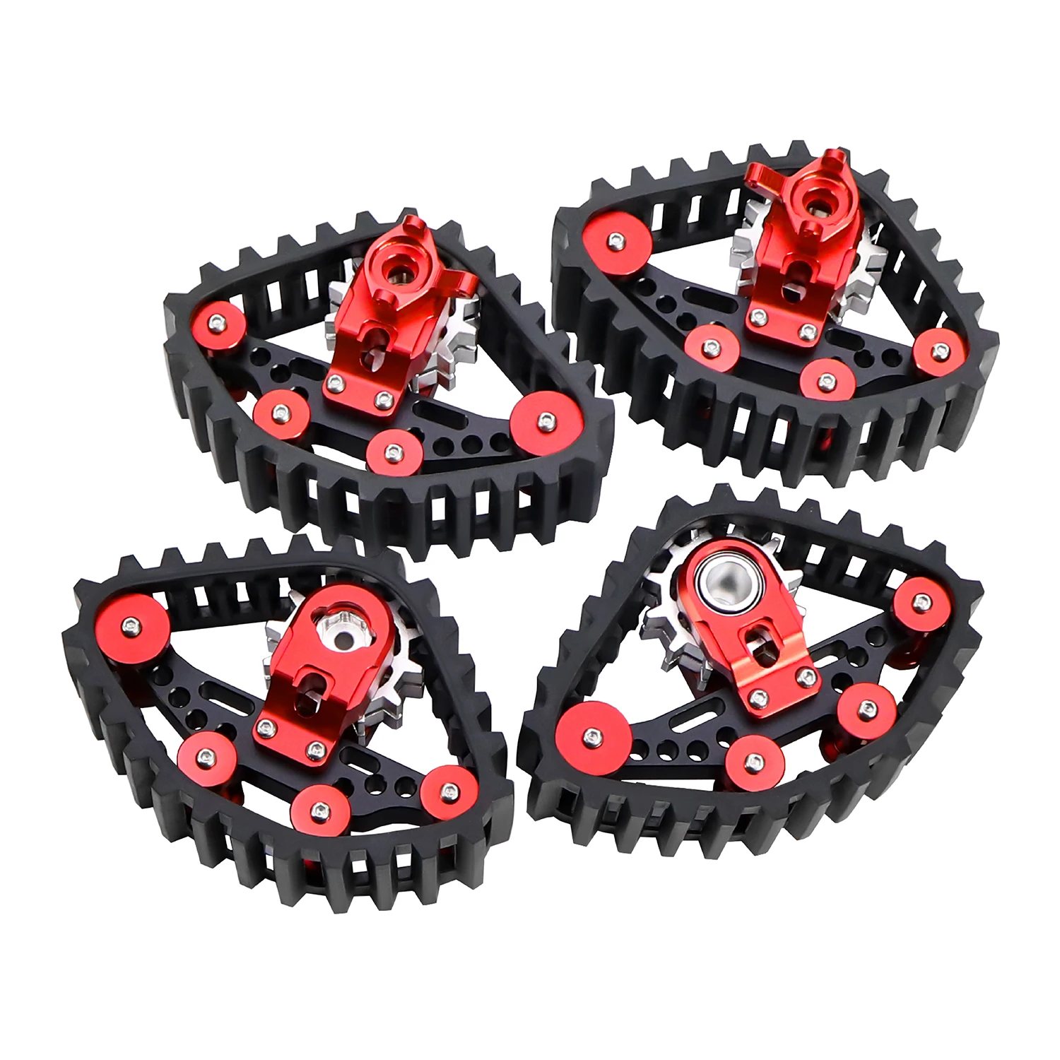 1/24 알루미늄+고무 스노우 트랙 휠 타이어 RC 크롤러 자동차 SCX24 DIY 업그레이드 부품 액세서리