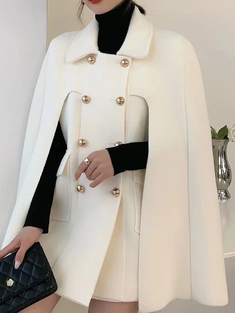 TWOTWINSTYLE Solid Patchwork Pockets Loose Jacket For Women Lapel Batwing Sleeve Spliced Button Elegant Coat Female Fashion New