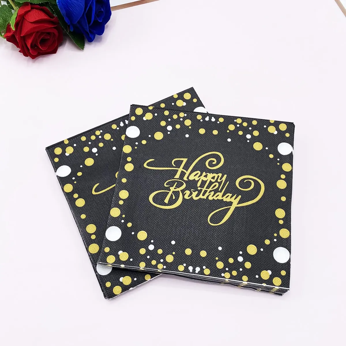 20Pcs/Bag Happy Birthday Printed Disposable Napkins Party Tissues