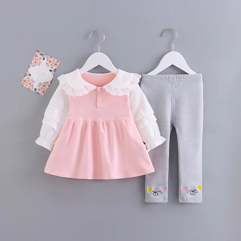 New Spring Autumn Baby Girls Clothes Children Long Sleeved Dress Pants 2Pcs/Sets Toddler Fashion Casual Costume Kids Tracksuits