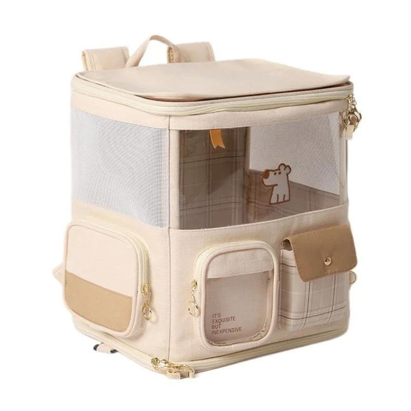 

Pet trolley backpack, portable cat backpack backpack, large-capacity suitcase.