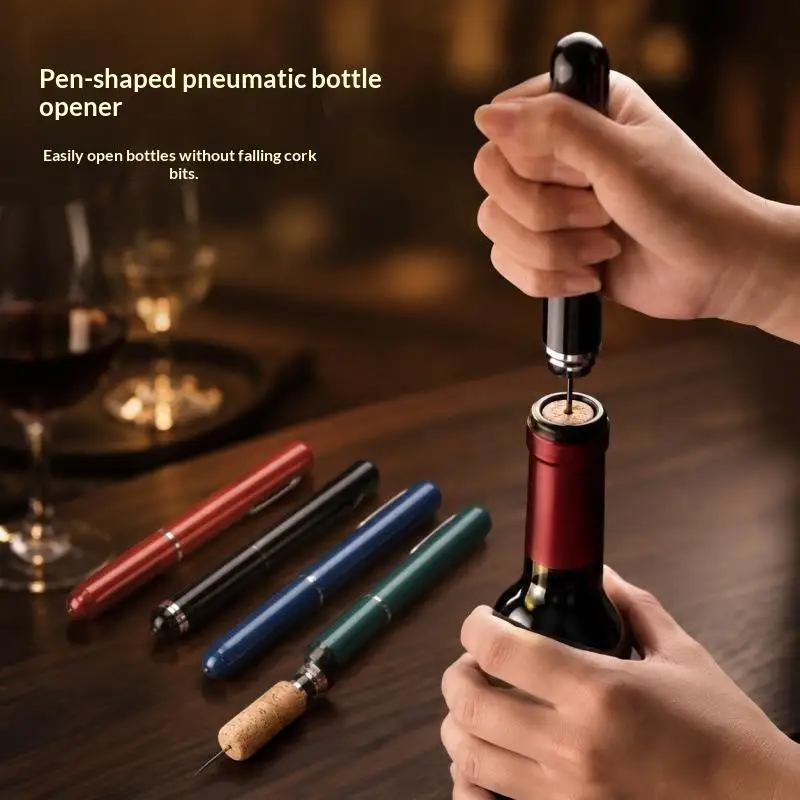 Portable Handheld 2 In 1 Air Pressure Wine Opener: Pump Cork Remover Foil Cutter Compact Party