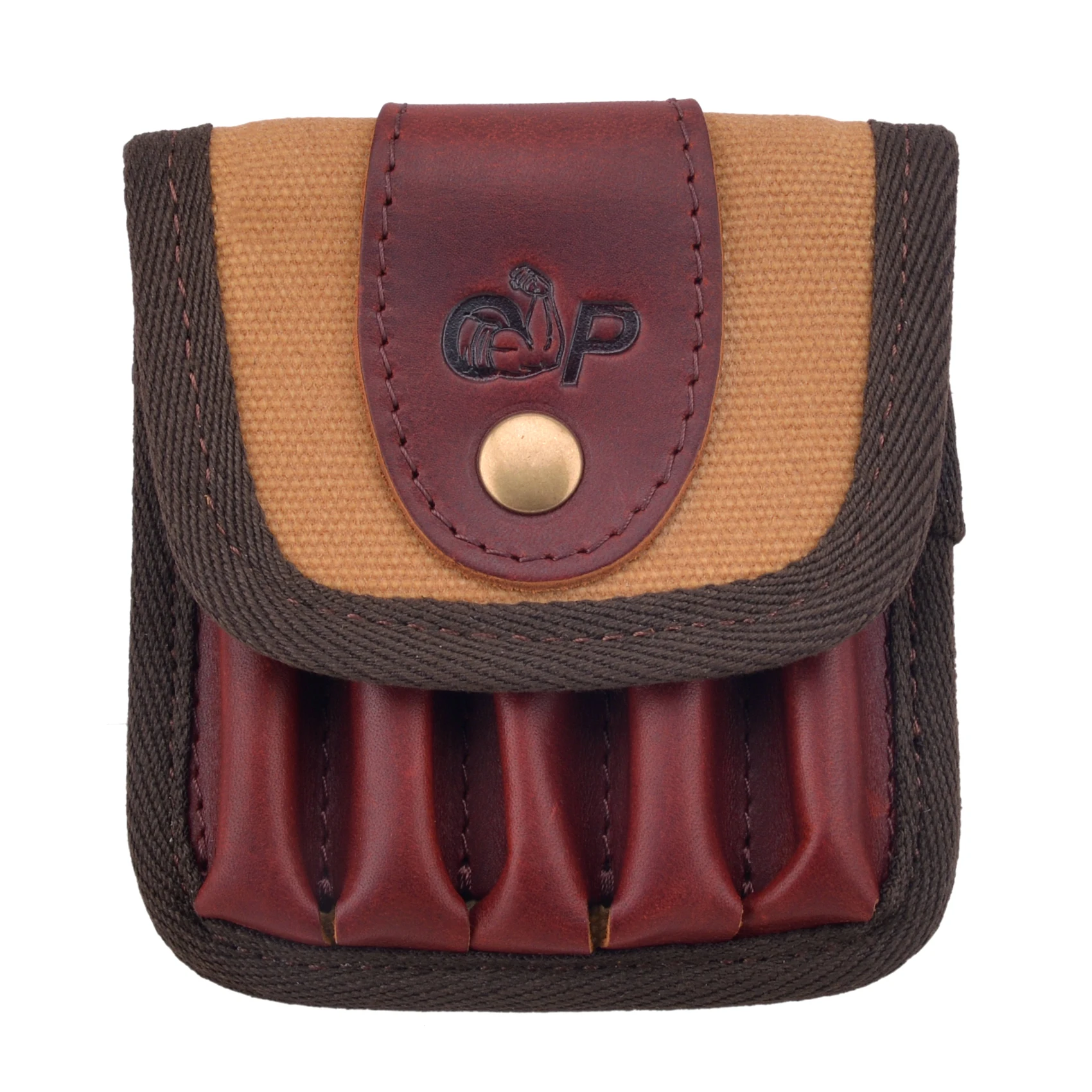 Genuine Leather Cartridges Holder Ammo Shells Pouch 5 Rounds Rifle Shotgun Bullet Wallet Carrier Hunting Gun Accessories