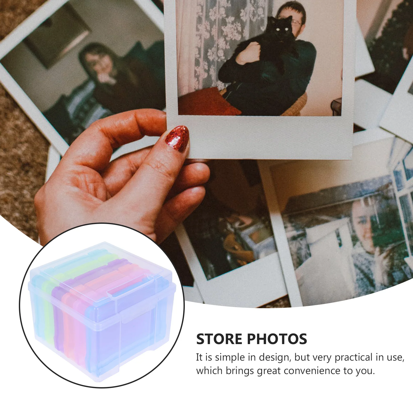 

1Set Photo Storage Box Plastic Cards Boxes for Photos Organizing Storage Containers Game Cards Postcards Jewelry