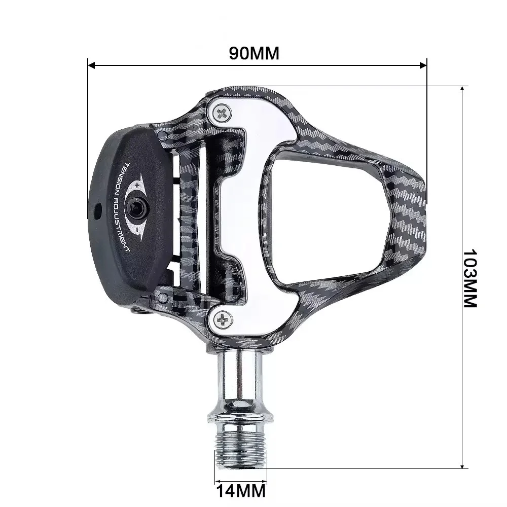 RPANTAHI Road Bike Pedal Carbon Fiber Pattern Ultra Light Bearings Pedal For SPD Keo Self-Locking Bicycle Professional Pedals