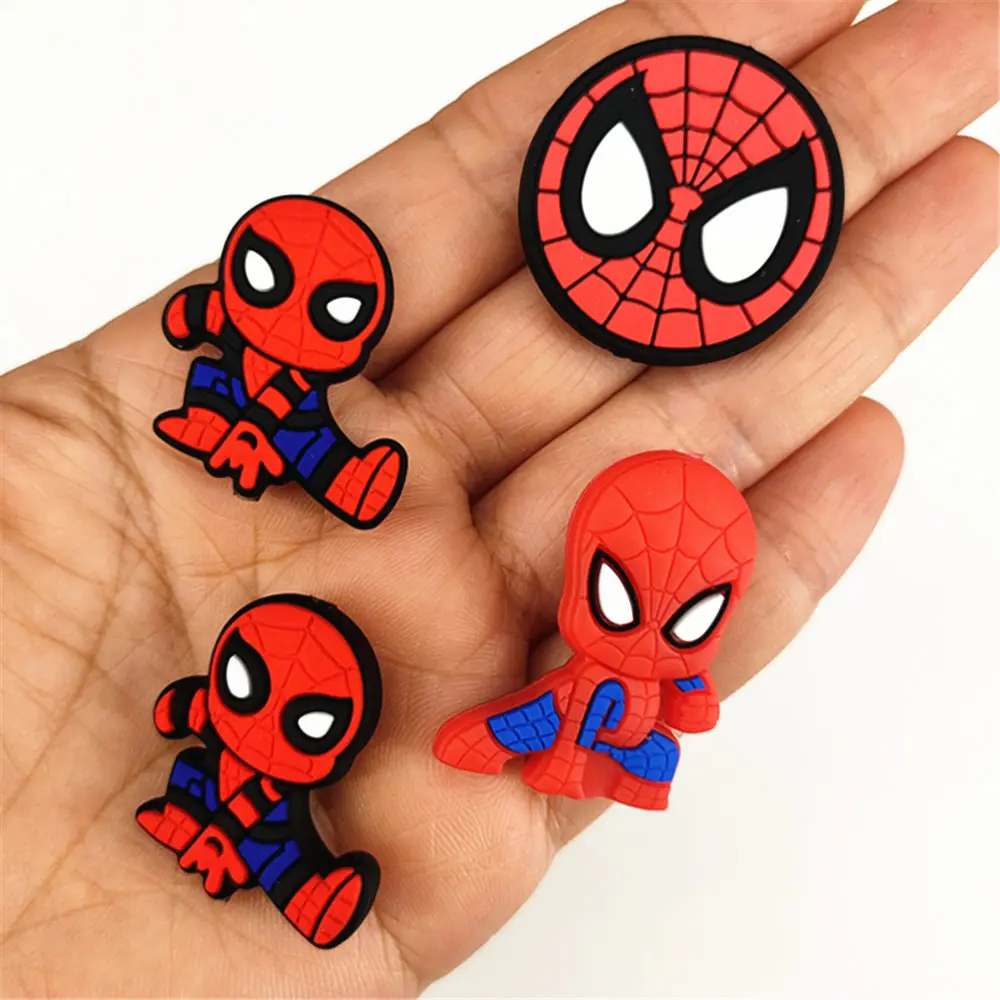 10pcs super hero cartoon spiderman focal Silicone Beads Food Grade beaded pen Baby Teething Toy Pacifier Chain Accessories