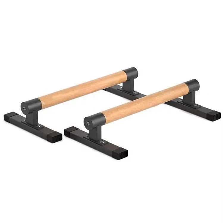 Wooden Parallel Bar and Dip Bar with Thick Beech Handles, Push-up Bar, Rock-Free Fitness Equipment for Handstand, L-Sit