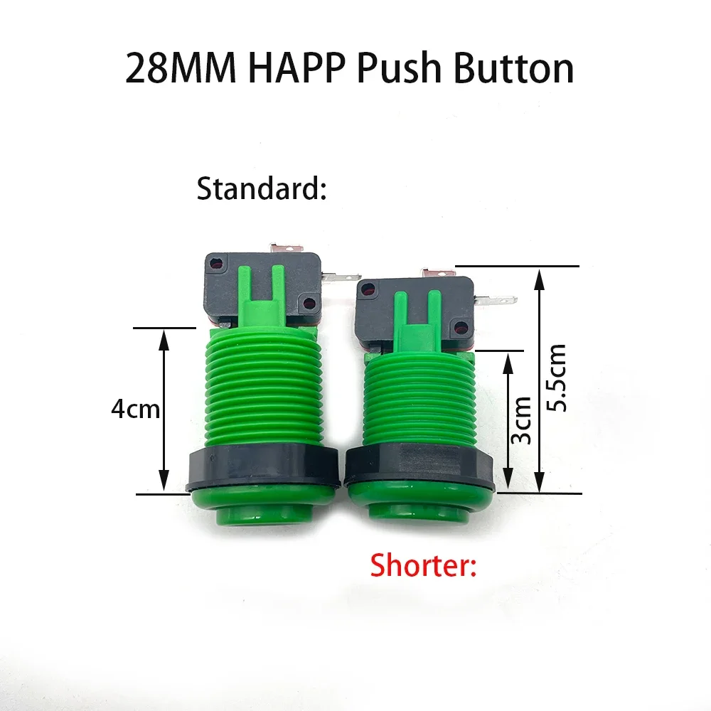 28mm Shorter Happ American Style Push Button with Micro Switch for All Kinds Multi Arcade MAME Raspberry pi Jamma Game