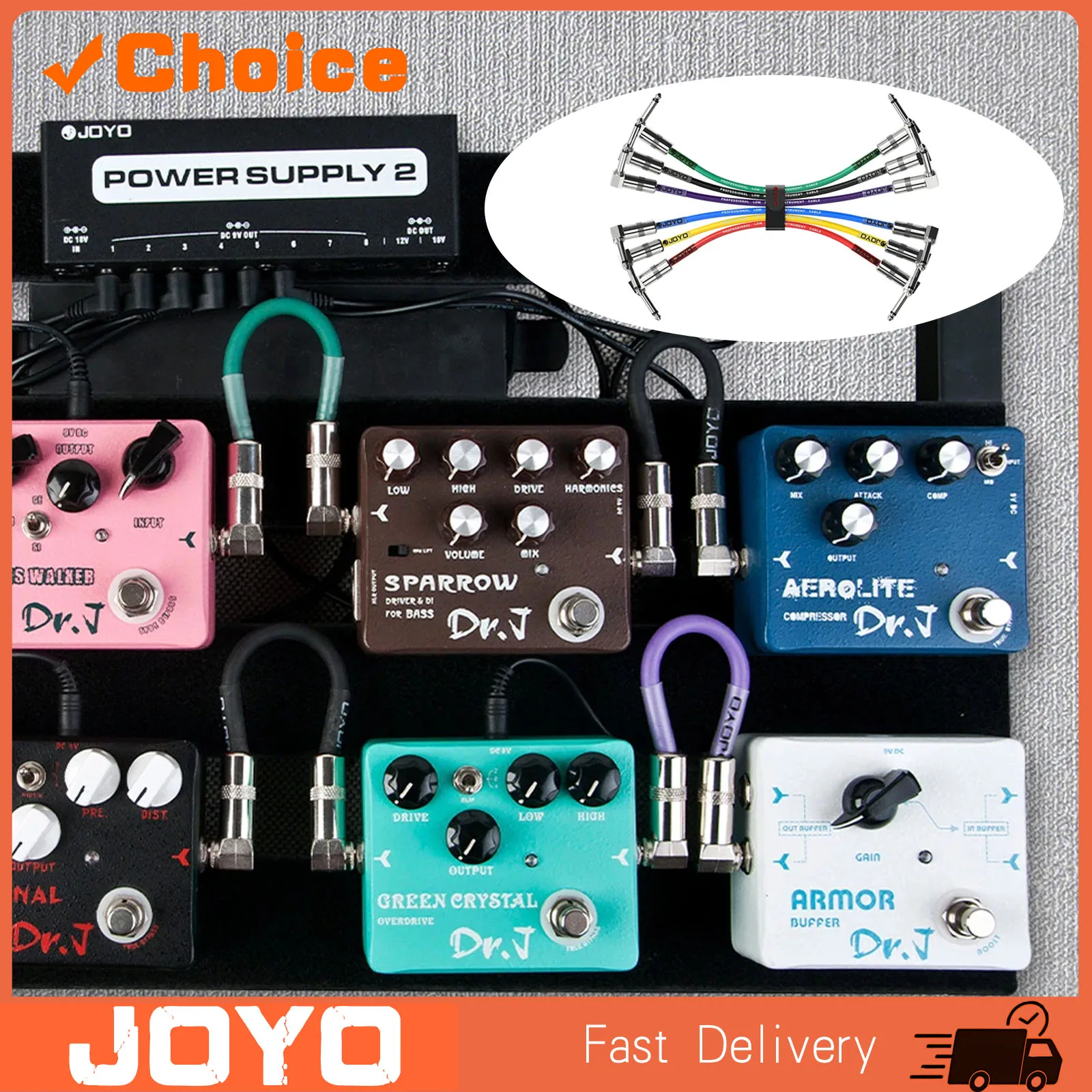 CM-11 6pieces/lot Guitar Bass Effect Pedal Cable Low Noise Shielded Guitar Patch Cable with 1/4 Inch Right Angle Connector