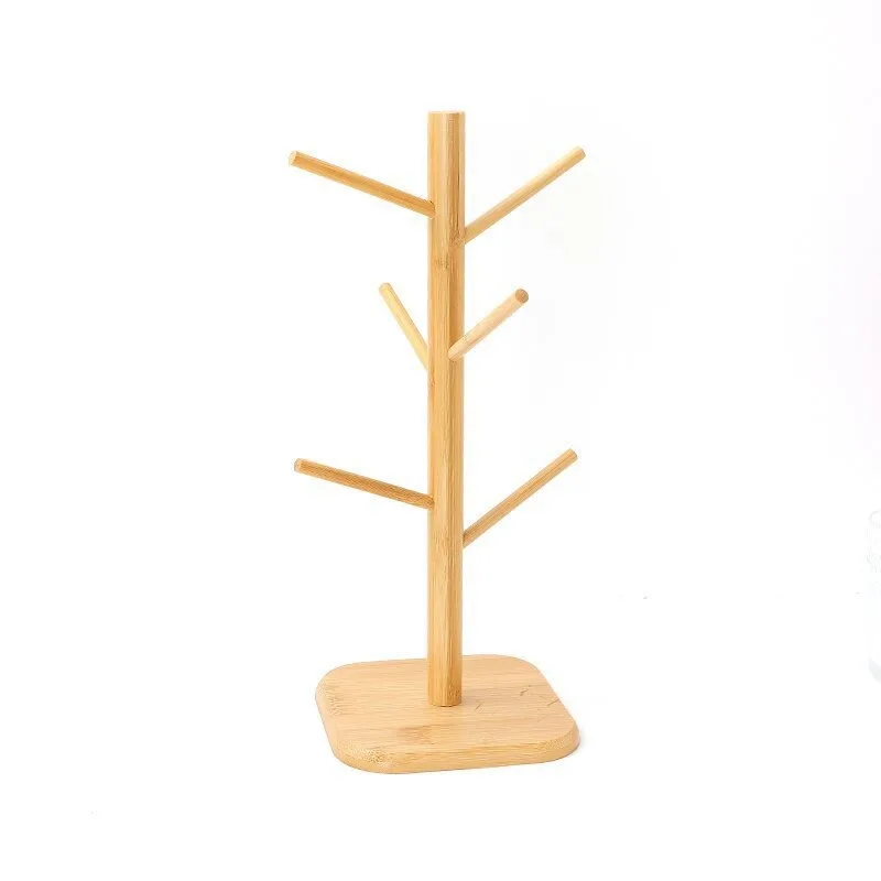 Creative Wooden Desktop Coffee Cup Storage Rack, Bamboo Tree Shaped Mug Rack Living Room Kitchen Cup Holder Hat Storage Rack
