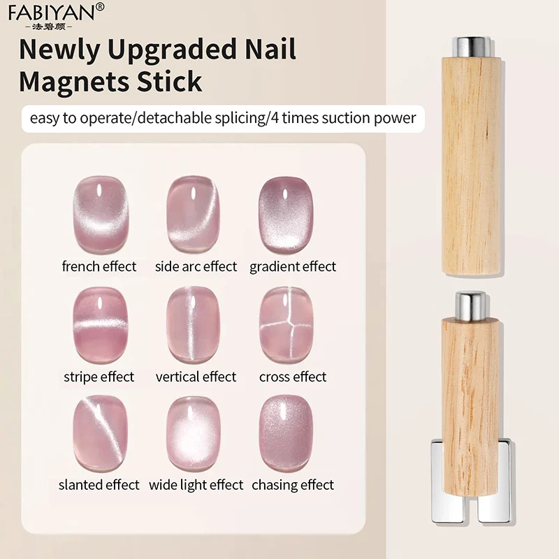 3 In 1 Detachable Cat Eye Nail Magnet Stick Cylindrical Hexagonal Nail Glue Magnet Nail Art Design Glitter Effect Manicure Tools