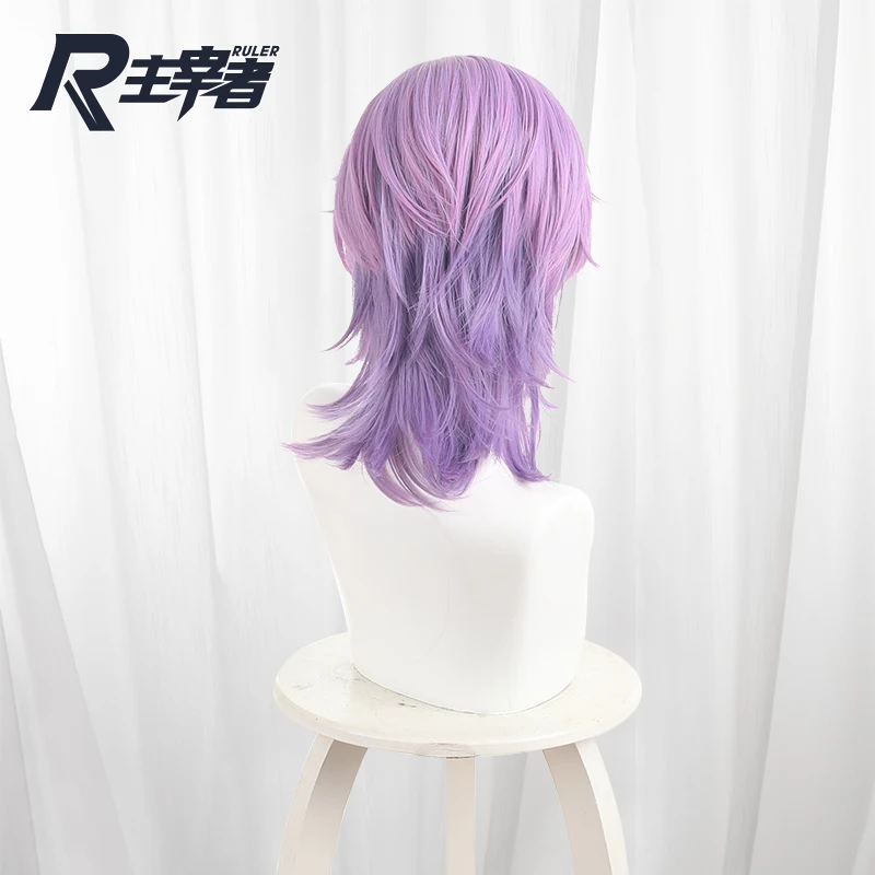 لعبة Genshin Impact Durin شعر مستعار تأثيري دوران تأثيري الذئب قطع الأرجواني شعر مستعار لحفلة Comicon Hallowmas الكبار النساء الرجال #5