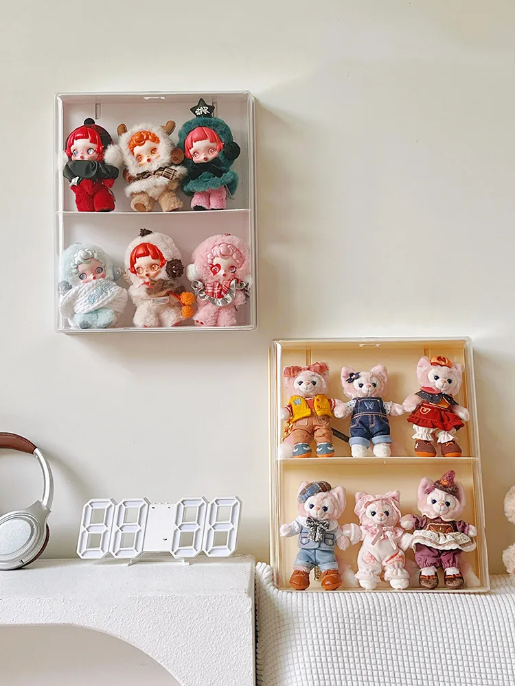 

Wall Mounted Display Case for Labubu Cotton Dolls Storage Box Plush Toy Dolls Display Box Blind Box Storage Organizer