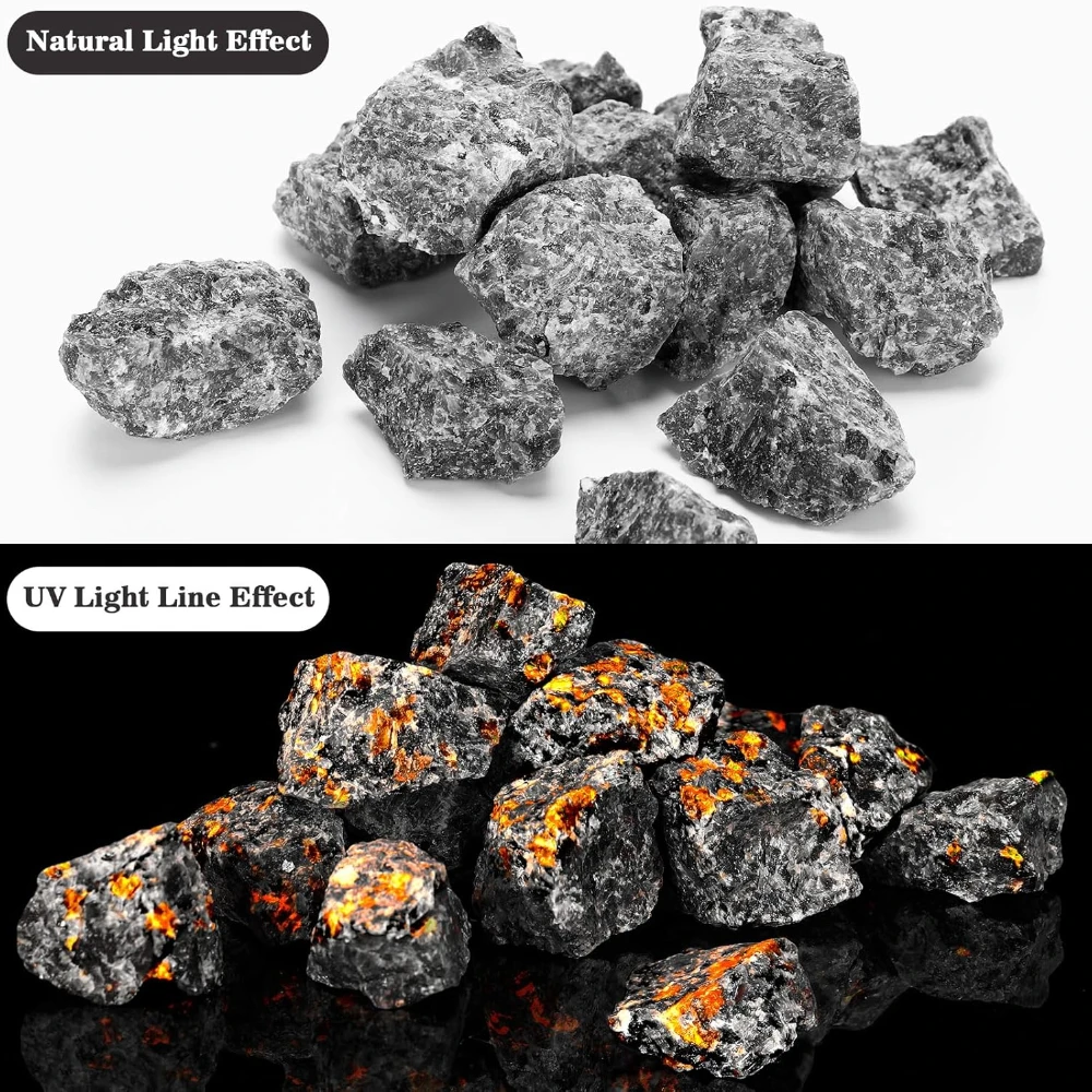 1PC Natural Yooperlite Raw Stone  UV Fluorescent Flame Rocks Aromatherapy Rocks Collectibles Fountain Home Decoration