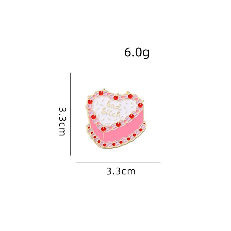 New food cake cartoon brooch men and women personality with clothing accessories ice cream hamburger enamel badge waist pins