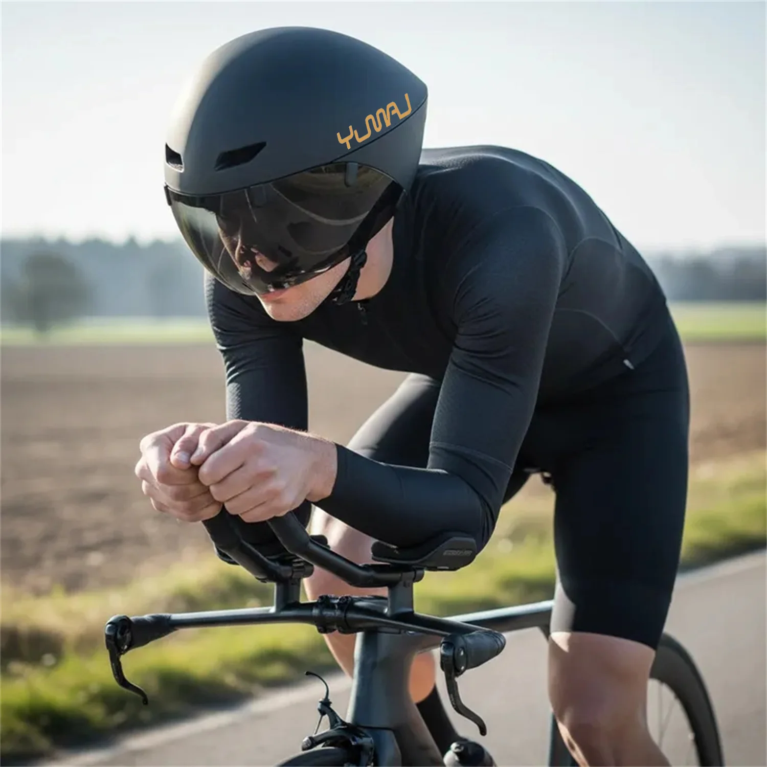 YUMAJ TT Fahrradhelm Aerodynamischer Triathlon-Spezifischer Radhelm mit Panorama-Magnetbrille YM-88 – Detail 11