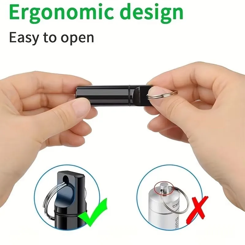 Mini Waterproof Portable Pill Case Organizer Keychain Box Travel EarPlug Container Bottle with Keyring for Medicine Holder