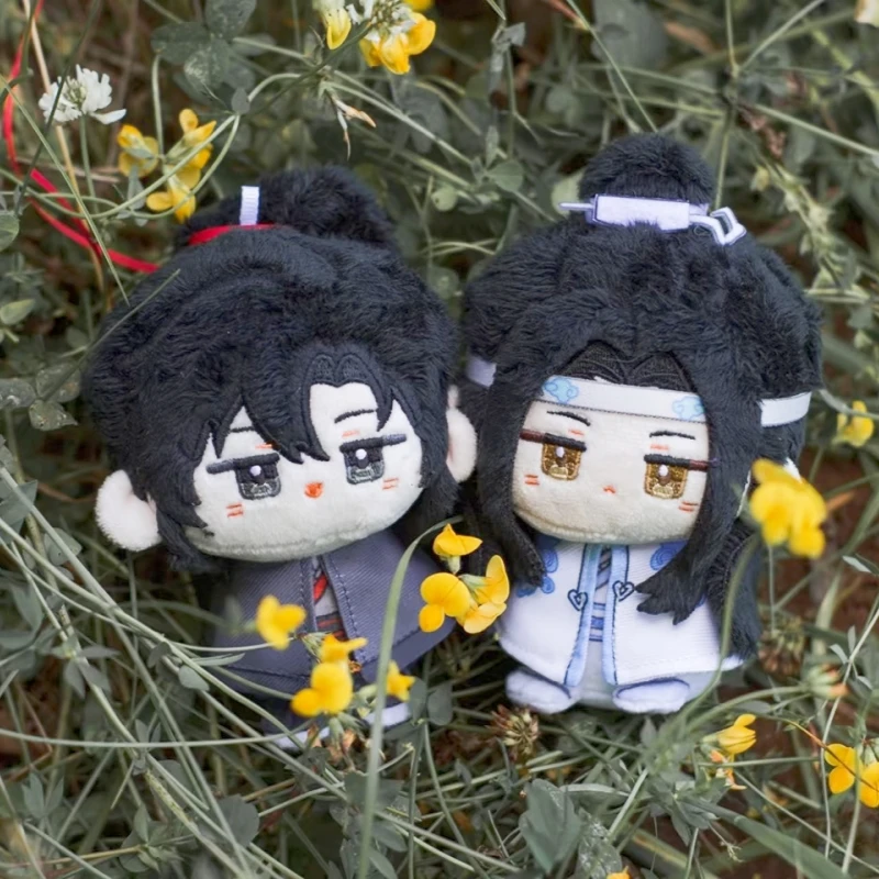 

In Stock Mo Dao Zu Shi Anime Peripheral Cosplay Lan Wangji Wei Wuxian 12cm Cute Plush Doll Backpack Decorations Toy Holiday Gift