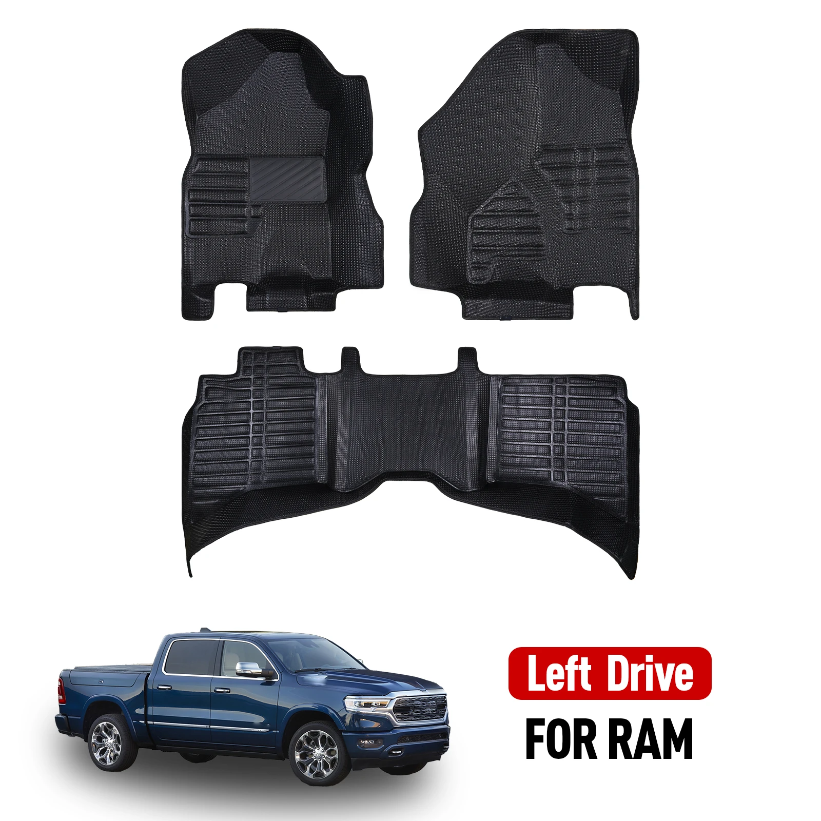 

Car floor mat Dodge RAM 1500/2500/3500 Crewcab 2013-2018 Non-Slip Durable Car Carpet Easy Clean and Wear-Resistant Floor Mat