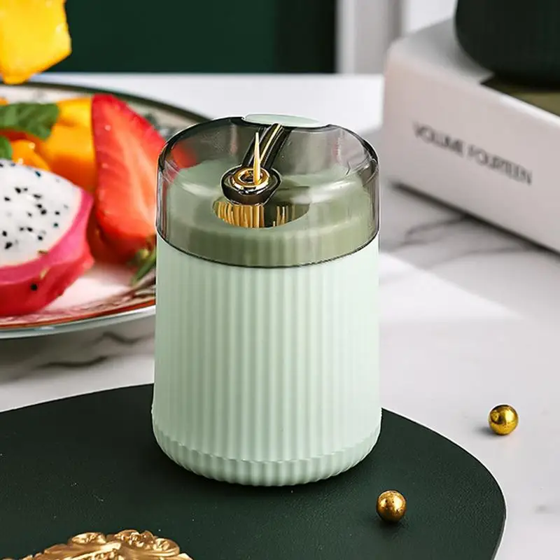 Automatic Toothpick Box Automatic Toothpick Box For Kitchen Tooth Picks Lot Container With 380 Pieces Bamboo Round Toothpicks