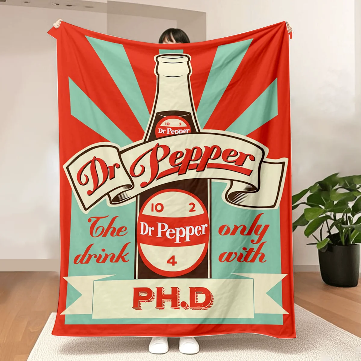 Dr Pepper Flannel Blanket Multipurpose Soft Office Bedding Blanket Plush Thin Quilt Holiday Gift