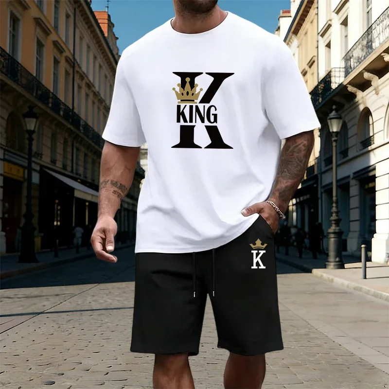 

Mens T-Shirt Tracksuit Summer Casual O Neck Short Sleeves Shorts Outdoor Sports Jogging Adult Clothes 2026 Street Man Sportswear
