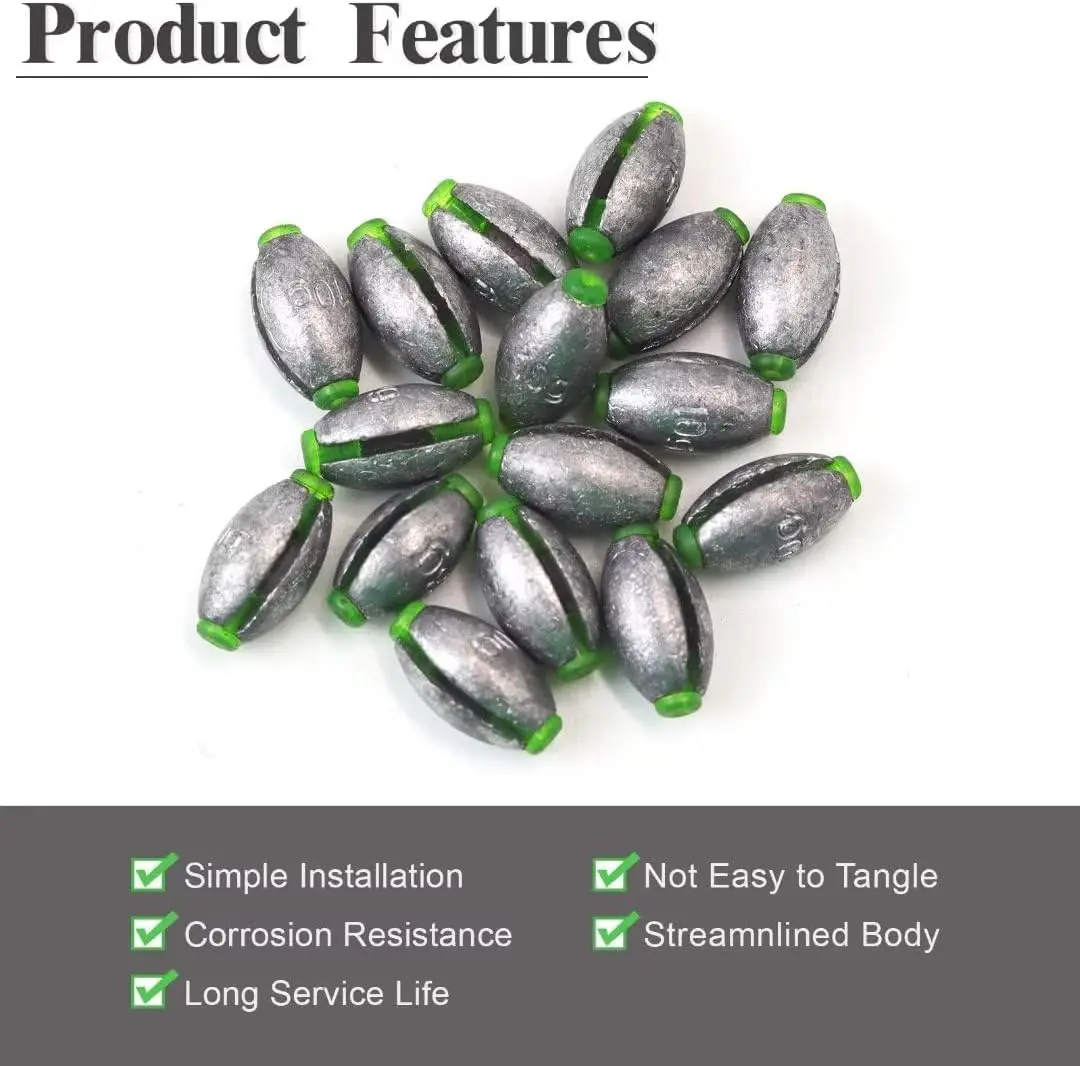 10/20 قطعة مجموعة أوزان البيض سبليت النار الصيد الأوزان مجموعة متنوعة أوزان الصيد القابلة للإزالة أملاح المياه العذبة قطرة النار #4