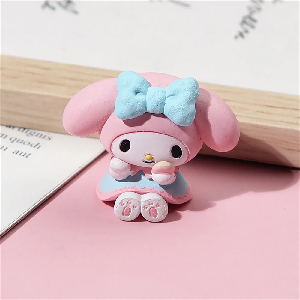 Anime Hello Kitty Sanrio Figures Cinnamoroll Kuromi Action Figure My Melody Pachacco Model Ornament Cartoon Toys for Girl Gifts