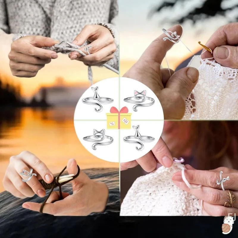 

[YU]3Pcs/set Crochet Loop Ring Thread Ring Crochet Yarn Guide Accessories Ring Wool Crafts